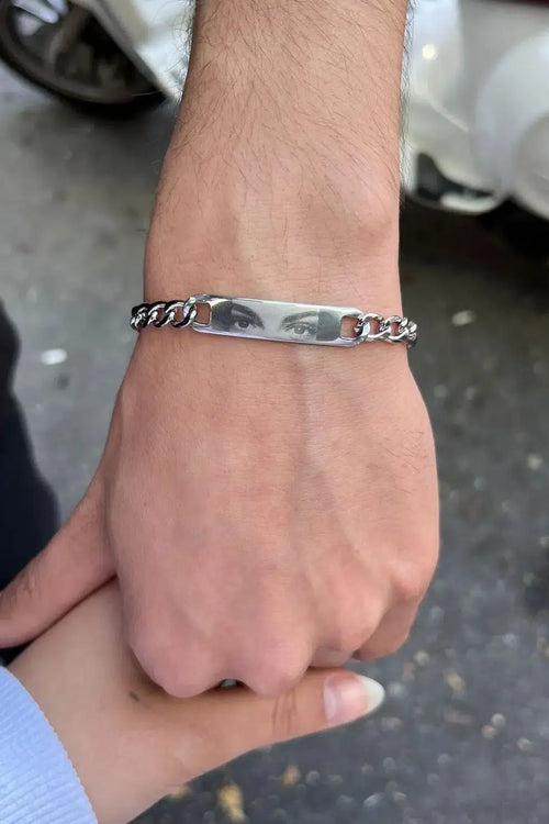 Kişiye Özel Göz Baskılı Çelik Bileklik – Sevgiliye Hediye